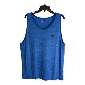 Under Armour Mens Shirt Activewear Size 2xl Heatgear Blue Tank Running Work out